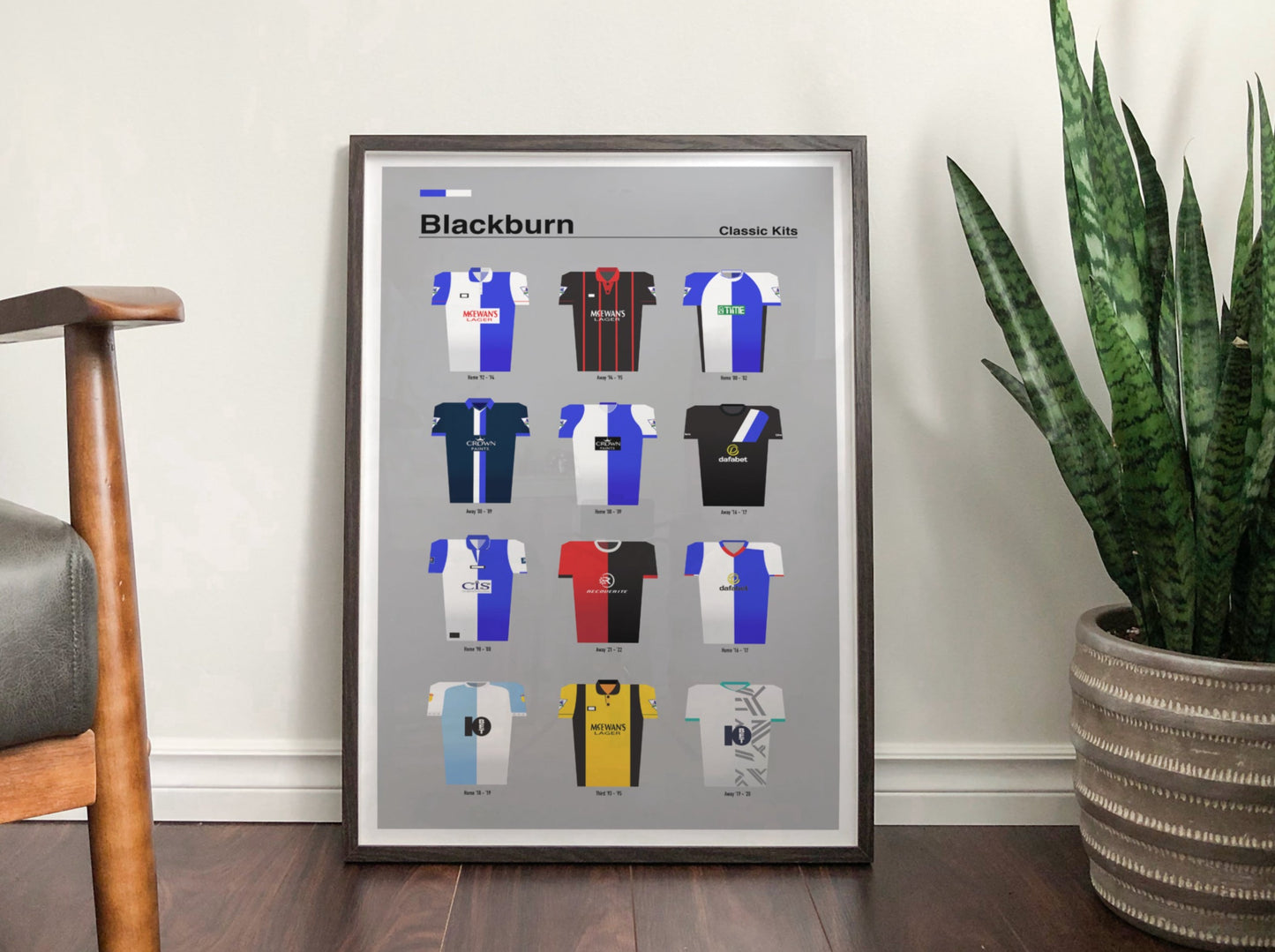 Blackburn - Classic Kits - Football Shirts Art Print