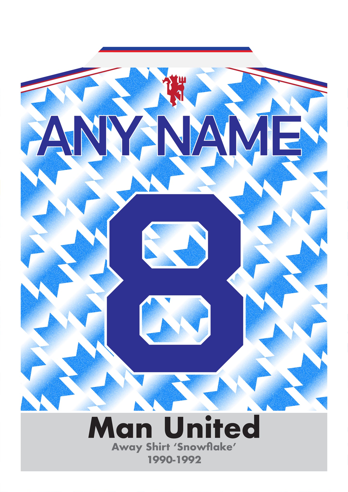 Manchester United - Personalised Name and Number - Retro Football Shirt - Art Print
