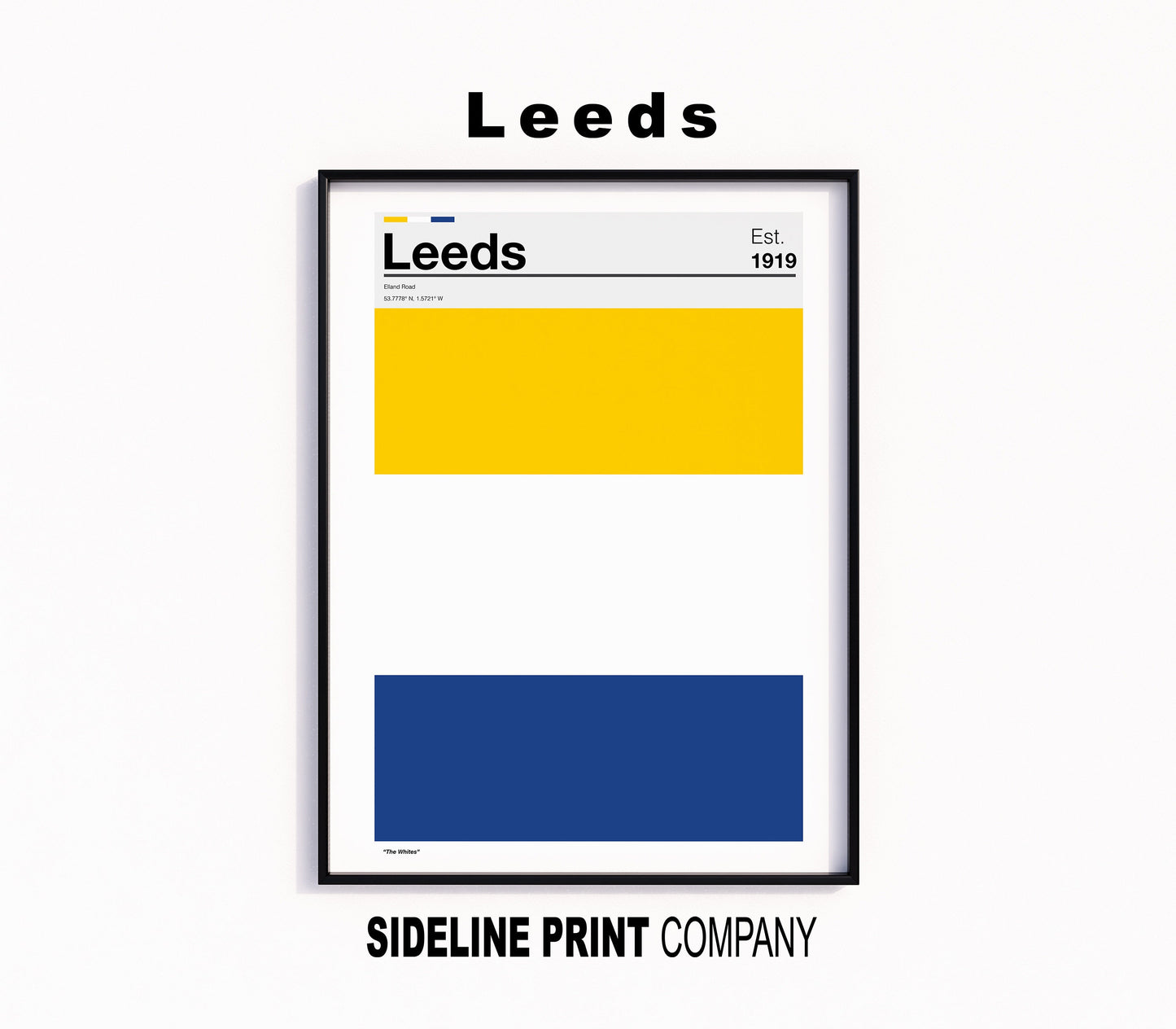 Leeds United - Team Colours - Art Print - Football Gift