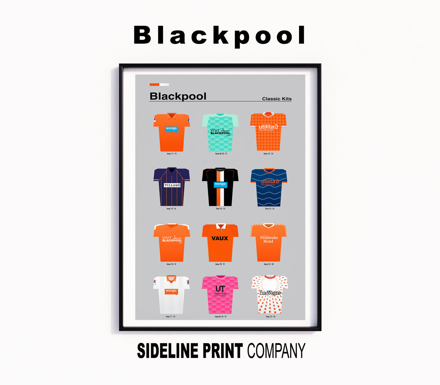 Blackpool - Classic Football Kits - Retro Football Shirts Art Print