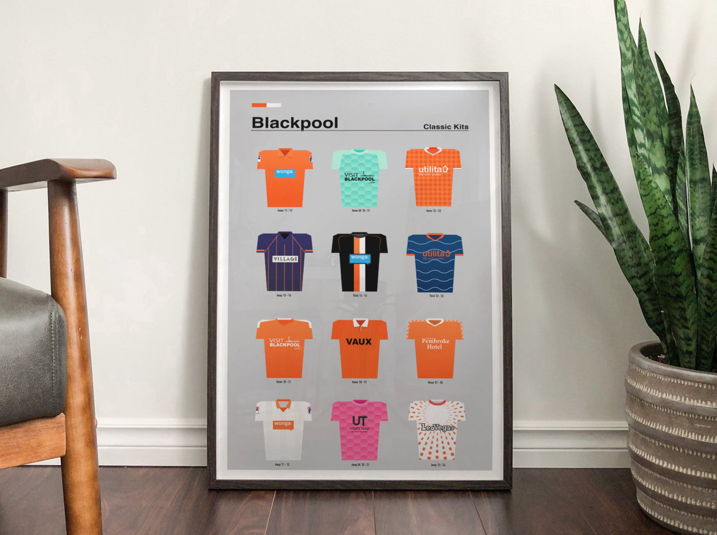 Blackpool - Classic Football Kits - Retro Football Shirts Art Print