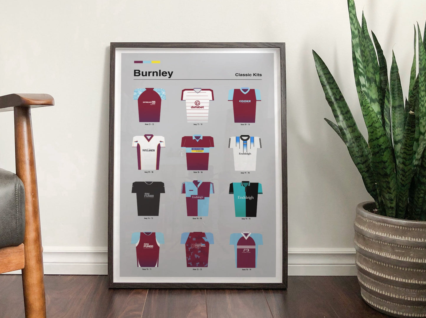 Burnley Football Club - Classic Kits - Retro Football Shirts Print