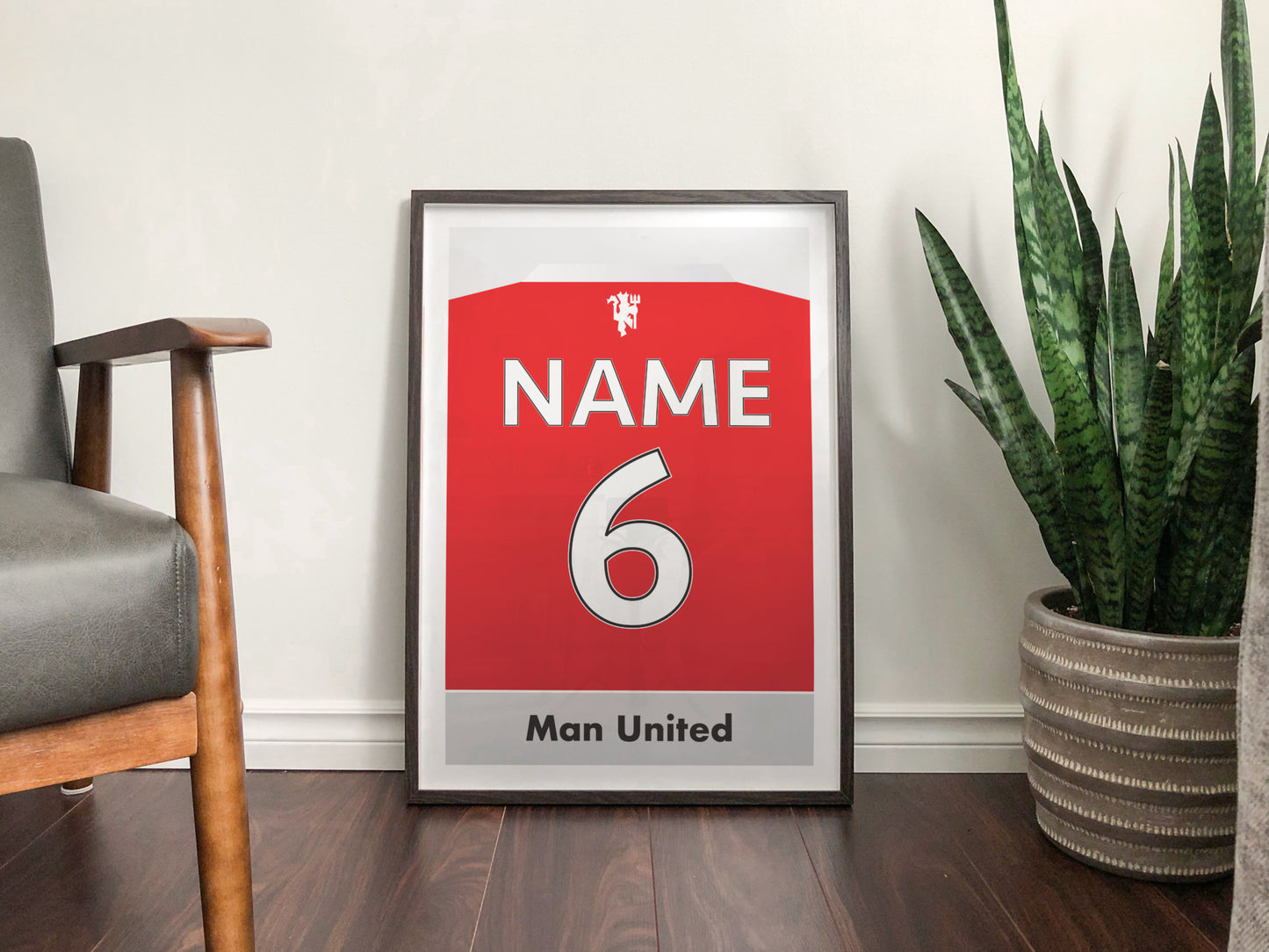 Manchester United - Personalised Name and Number - Retro Football Shirt - Art Print