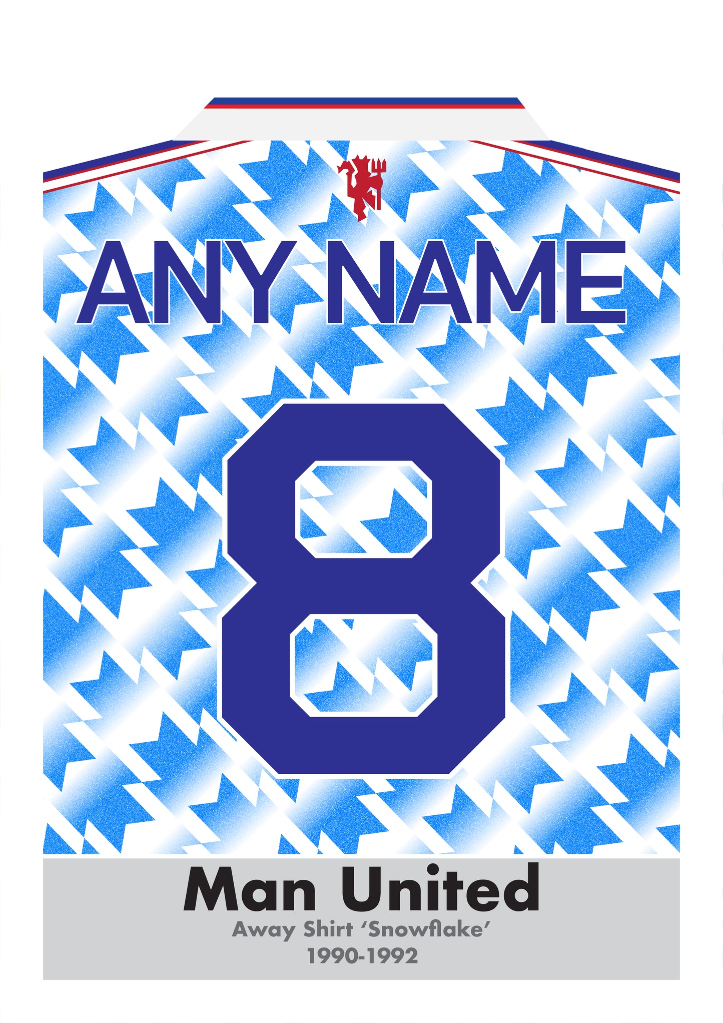 Manchester United - Personalised Name and Number - Retro Football Shirt - Art Print