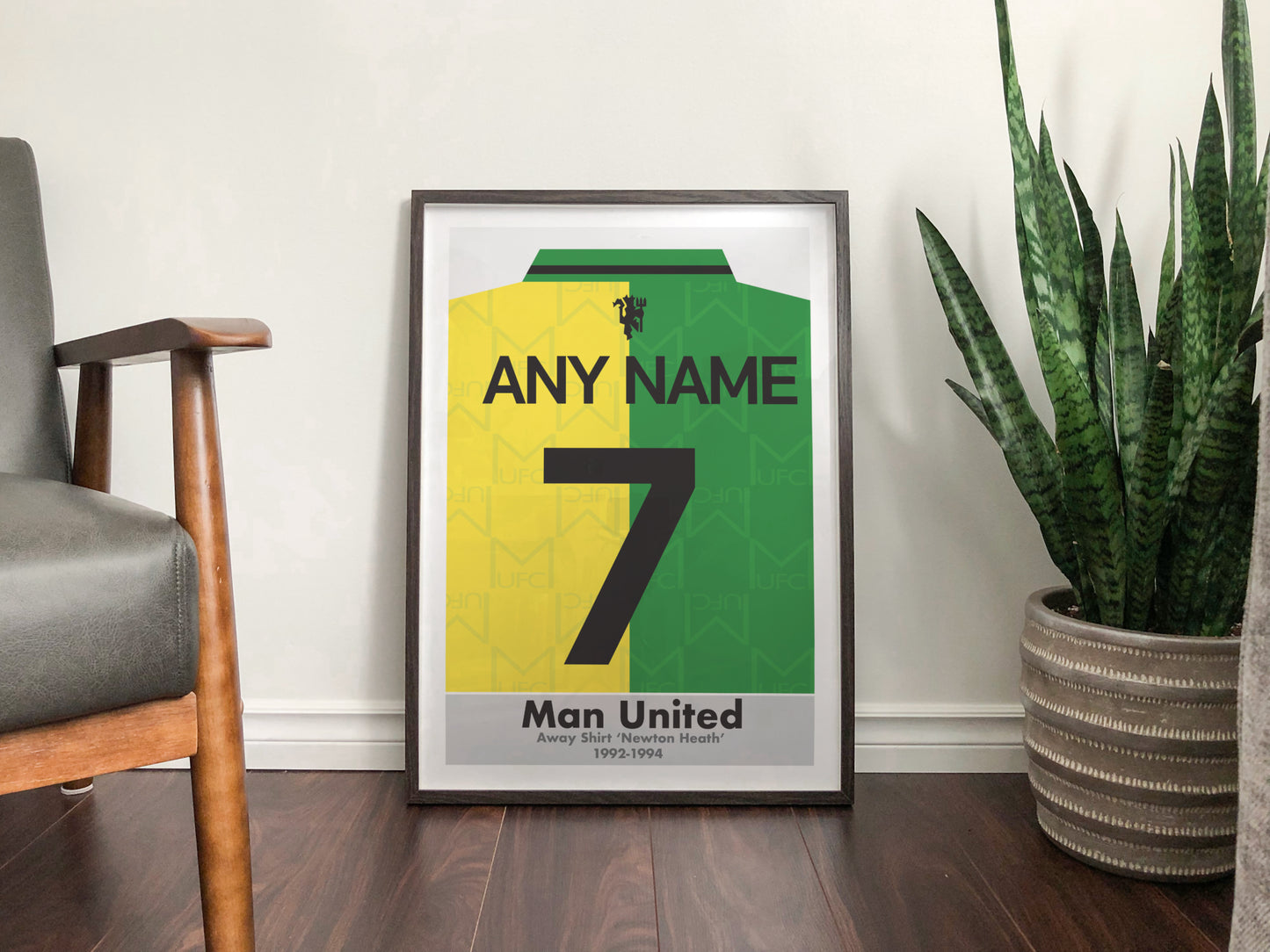 Manchester United - Personalised Name and Number - Retro Football Shirt - Art Print