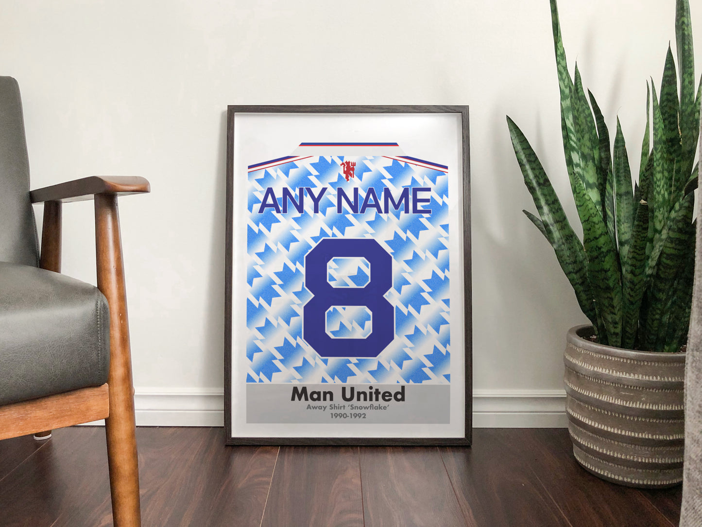 Manchester United - Personalised Name and Number - Retro Football Shirt - Art Print