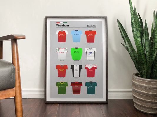 Wrexham Football - Classic Kits - Retro Football Shirts Art Print