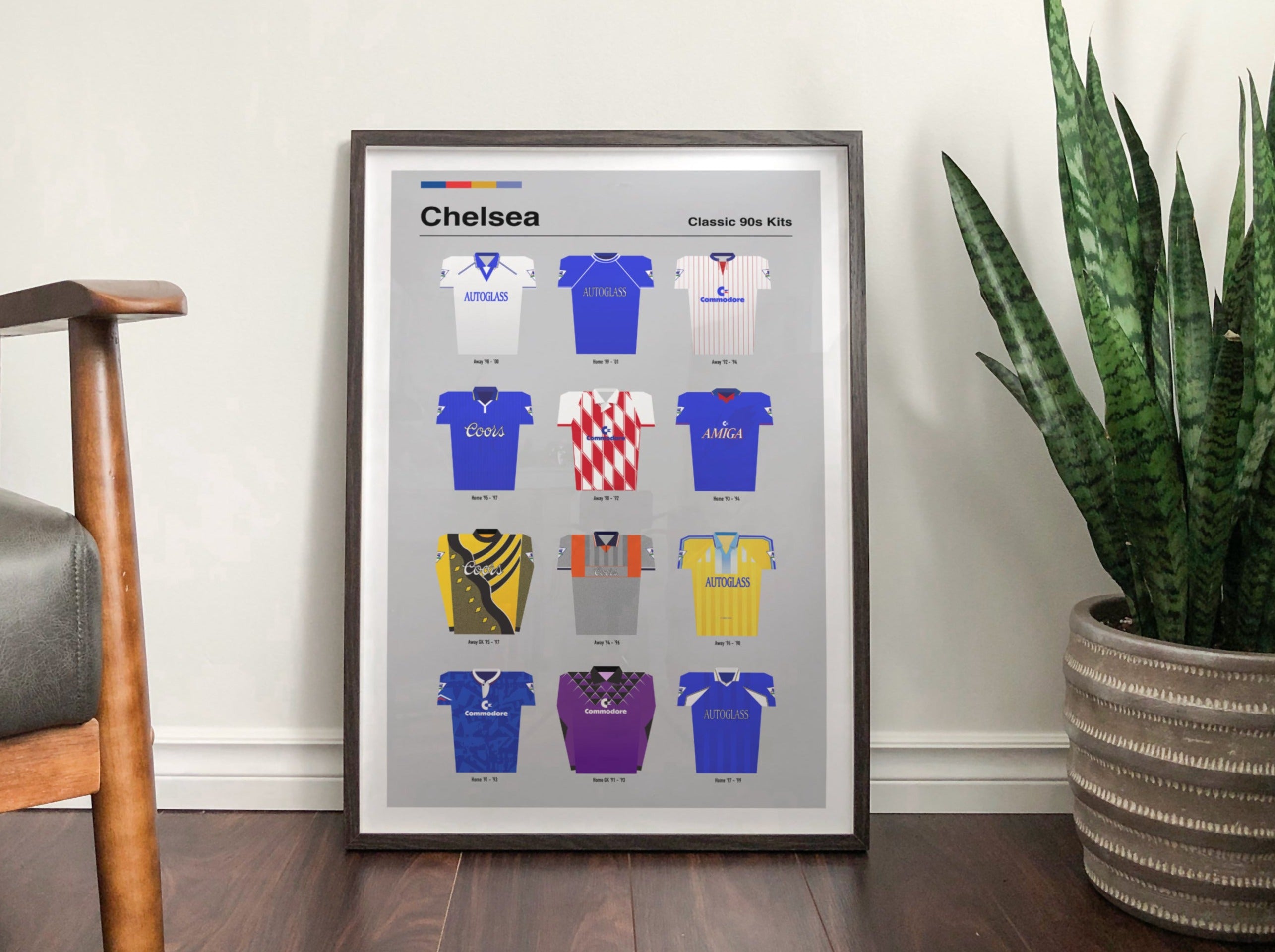 Chelsea Football Club - Classic 90's Kits - Retro Football Shirts Art ...
