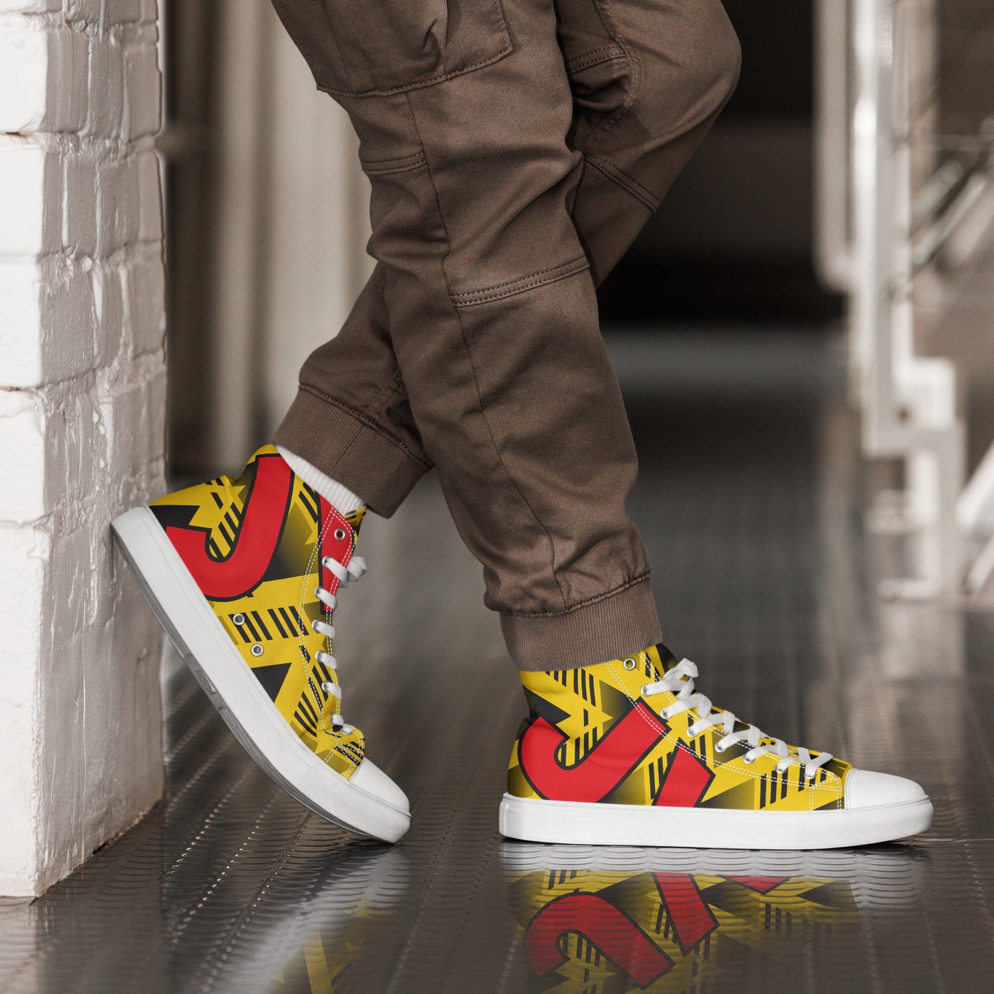 Men’s high top canvas shoes - Arsenal 'Bruised Banana'