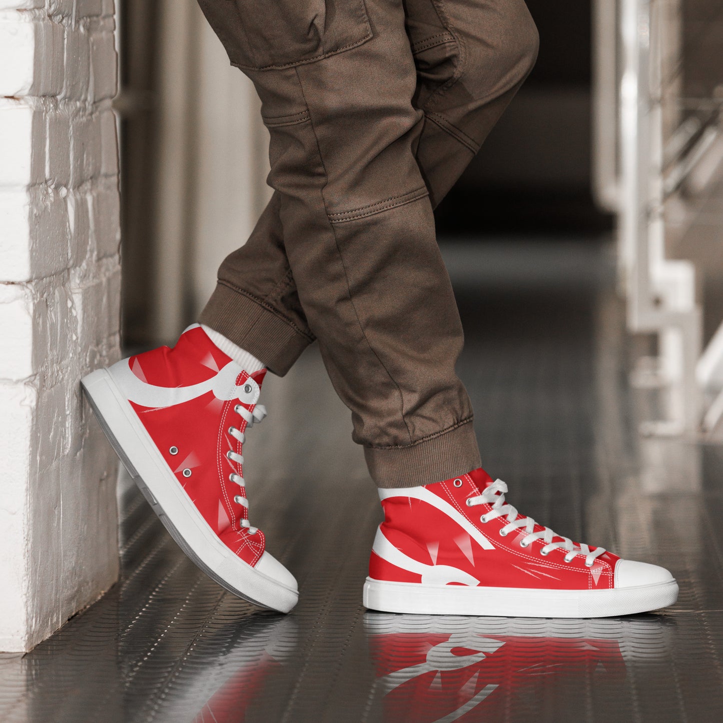 Men’s high top canvas shoes - Liverpool 'Red Candy'