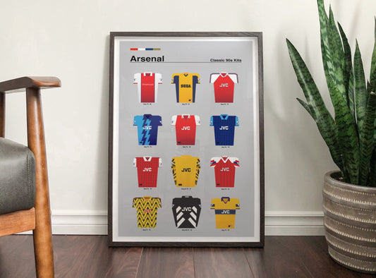 Arsenal Football Club - Classic 90's Kits - Retro Football Shirts Art Print