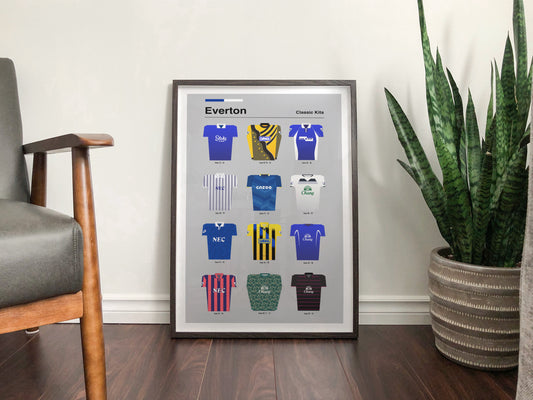 Everton Football Club - Classic Kits - Football Shirts Art Print