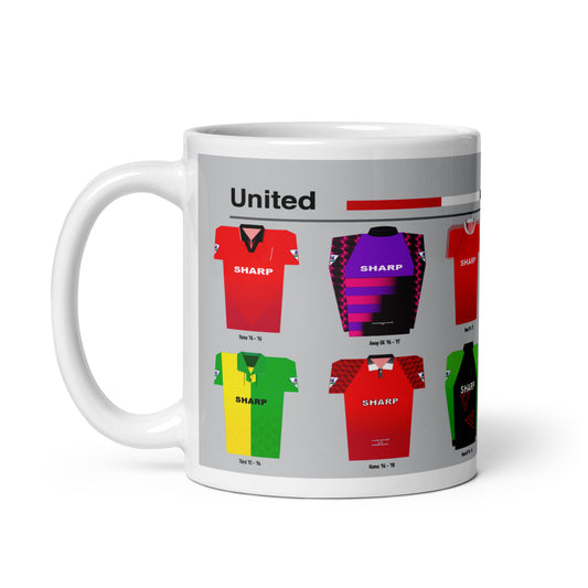 Man United Classic 90's Kits Mug