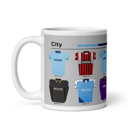 Man City Classic 90's Kits Mug