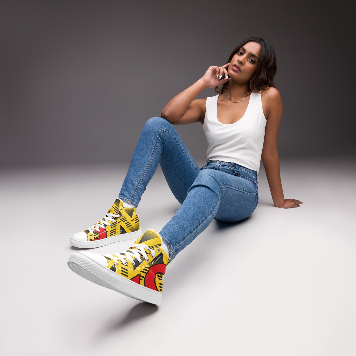 Women’s high top canvas shoes - Arsenal 'Bruised Banana'