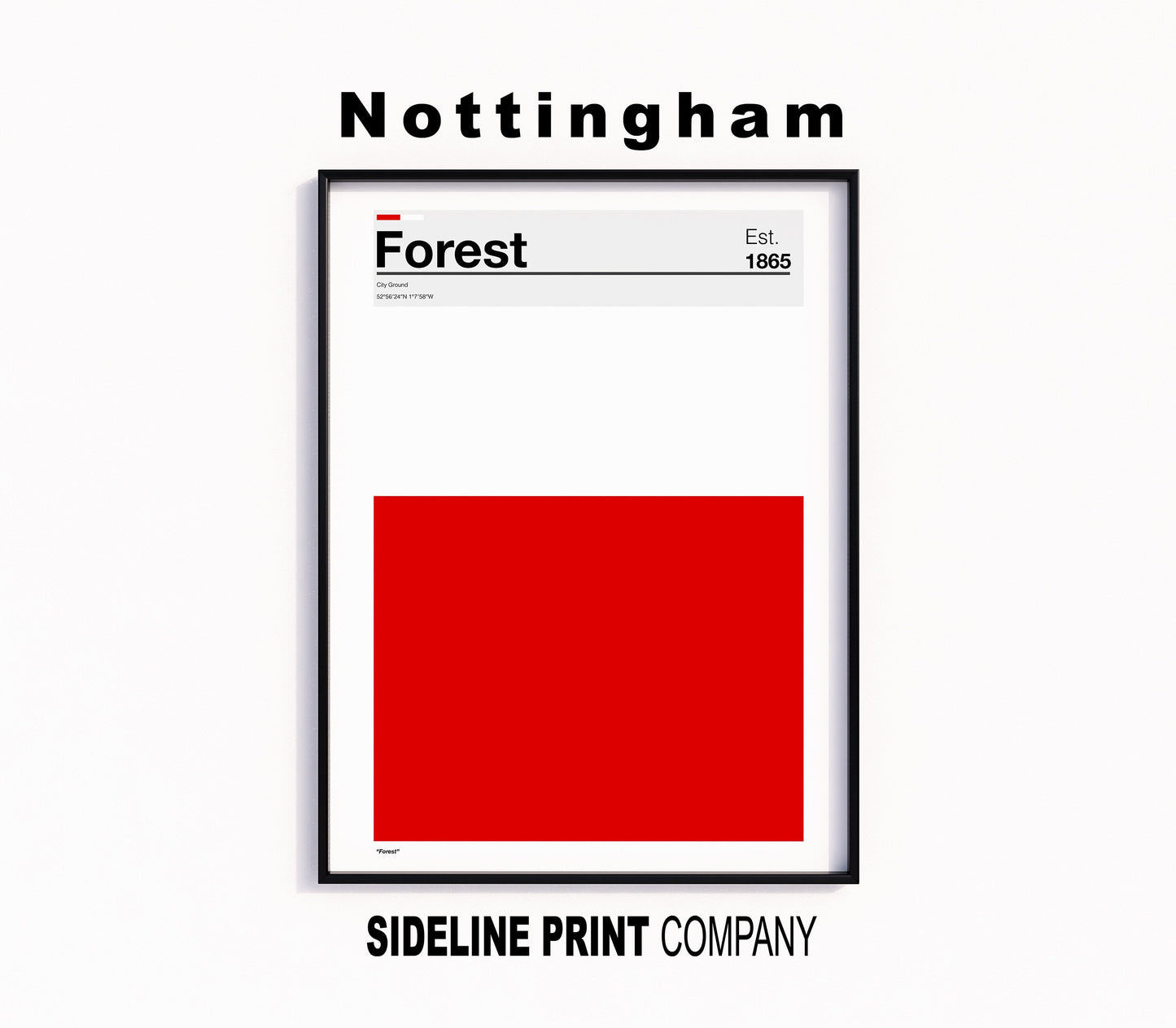 Nottingham Forest - Team Colours - Art Print - Football Gift