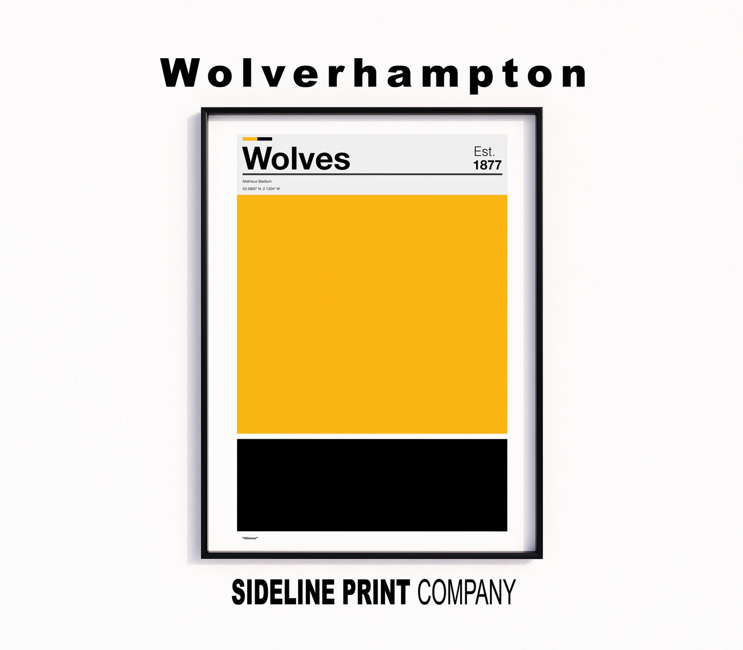 Wolverhampton Wanderers - Team Colours - Art Print - Football Gift