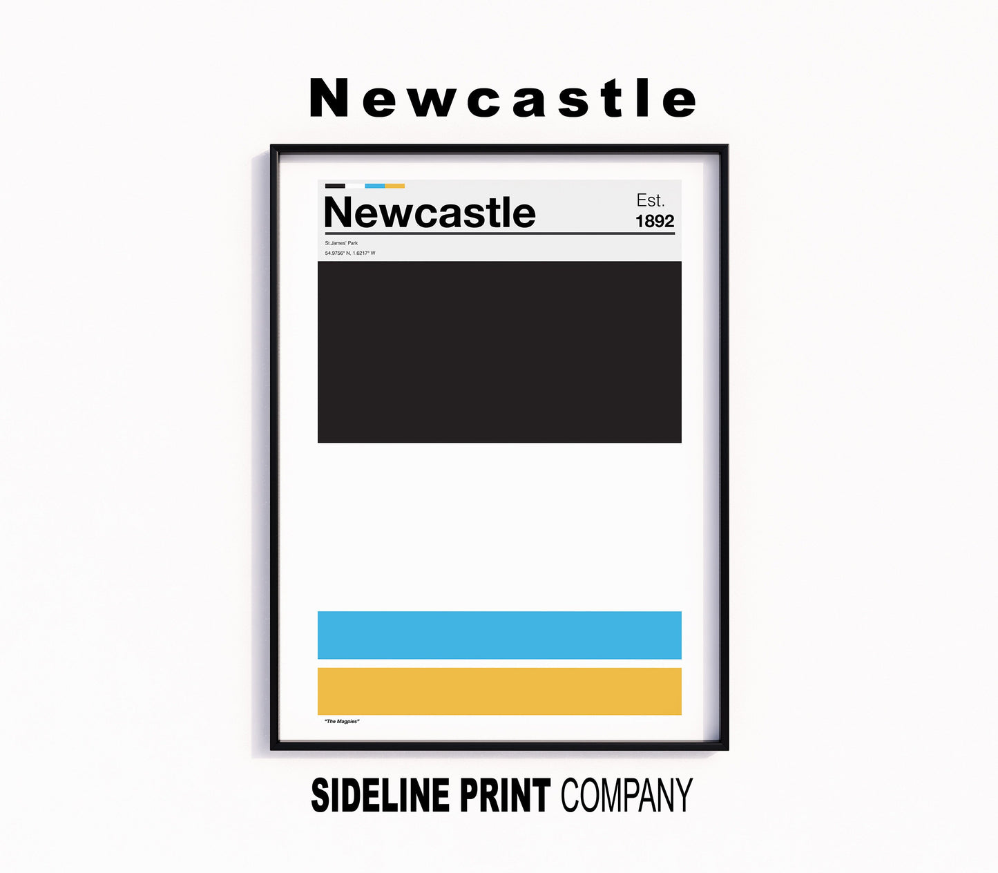 Newcastle United - Team Colours - Art Print - Football Gift