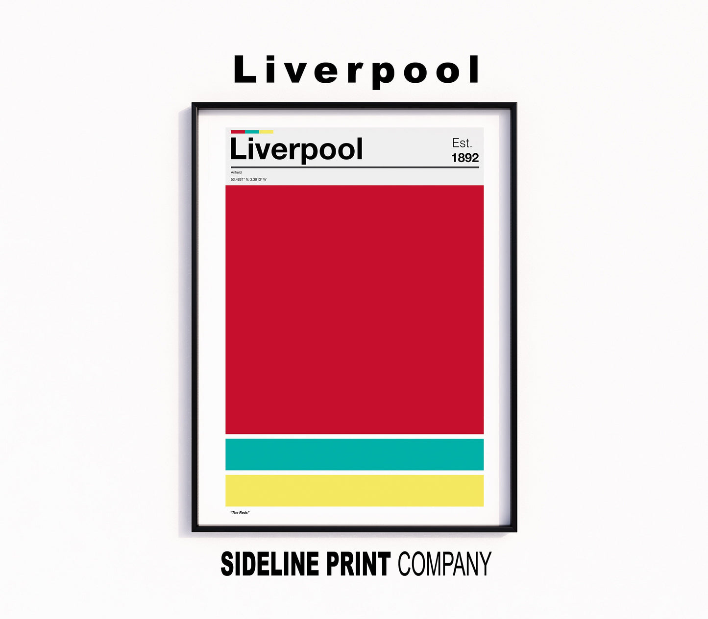 Liverpool Football - Team Colours - Art Print - Football Gift