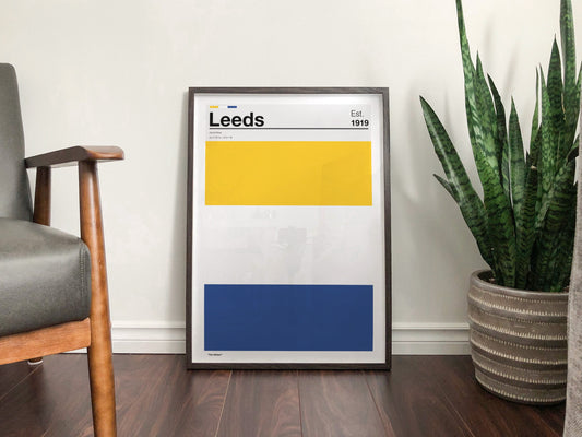 Leeds United - Team Colours - Art Print - Football Gift