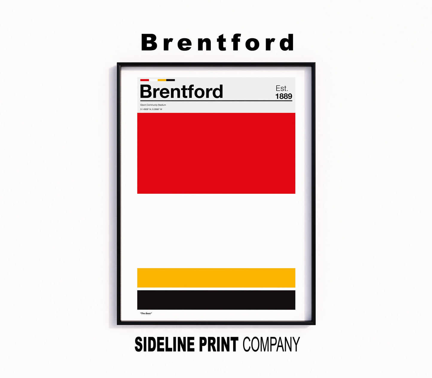 Brentford - Team Colours - Art Print - Football Gift