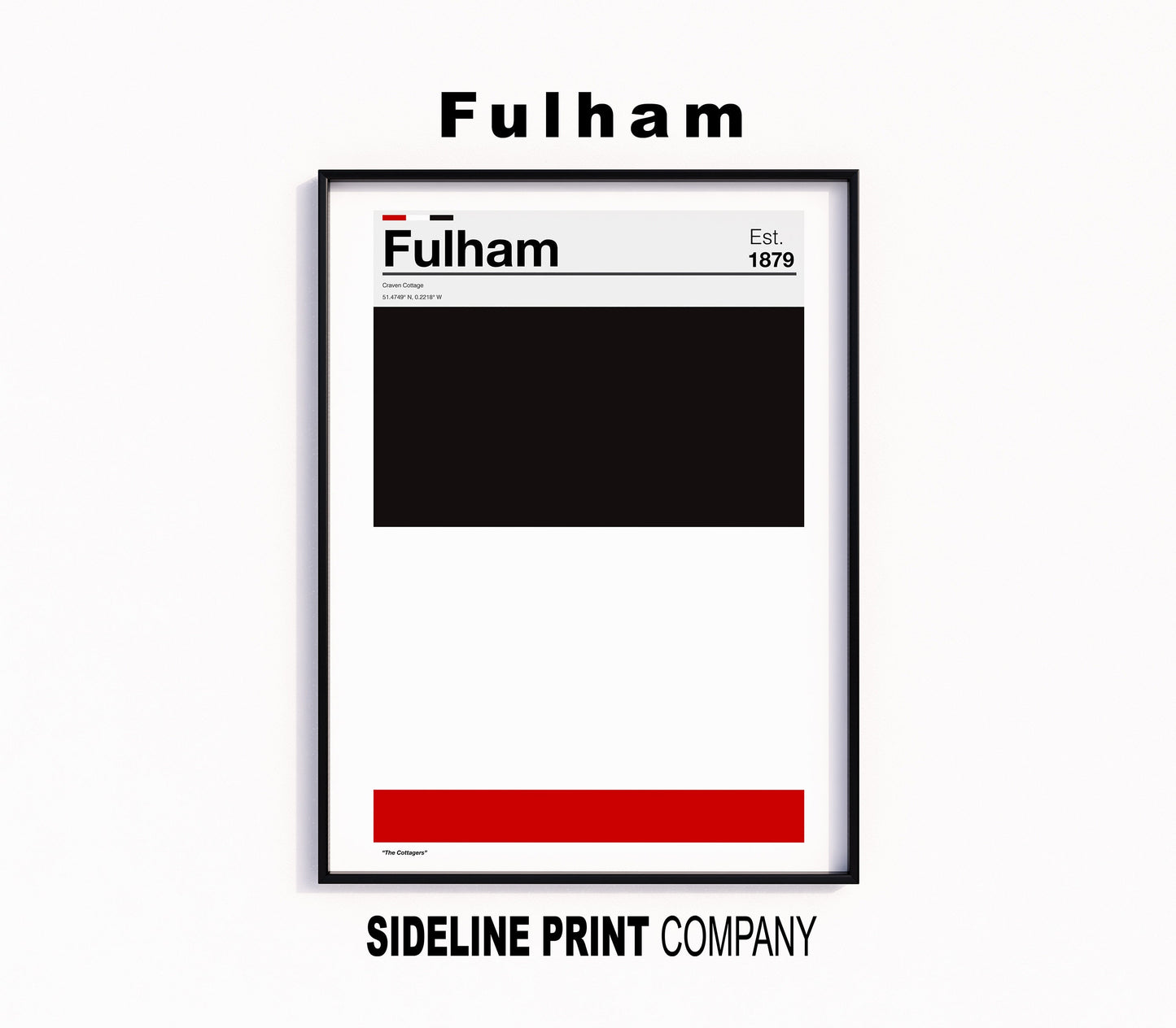 Fulham Football - Team Colours - Art Print - Football Gift