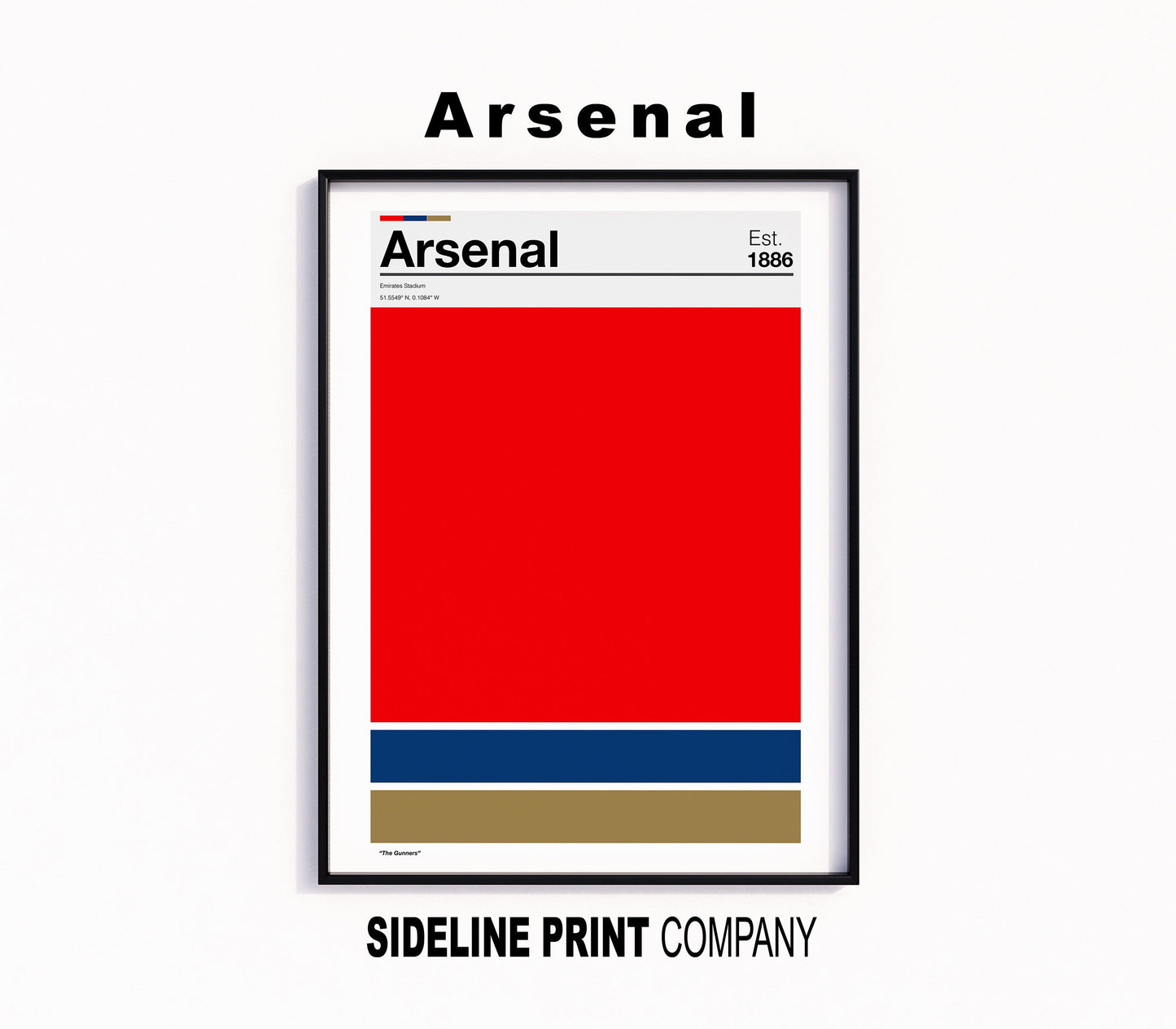 Arsenal Football - Team Colours - Art Print - Football Gift