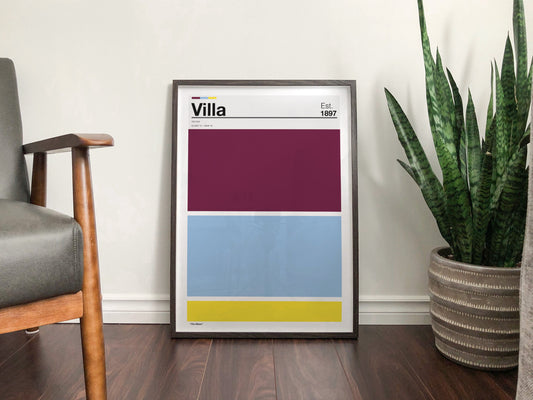 Aston Villa - Team Colours - Art Print - Football Gift