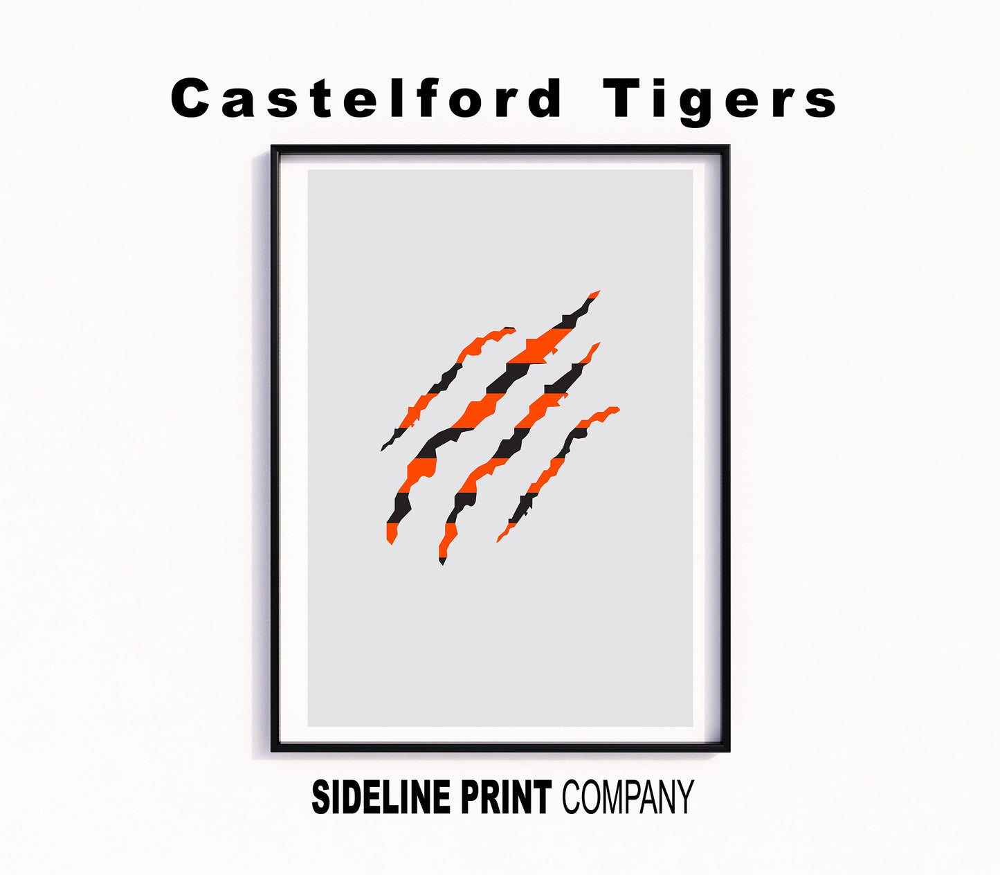 Castleford Tigers  - Tiger Claw Mark - Rugby League - Wall Art