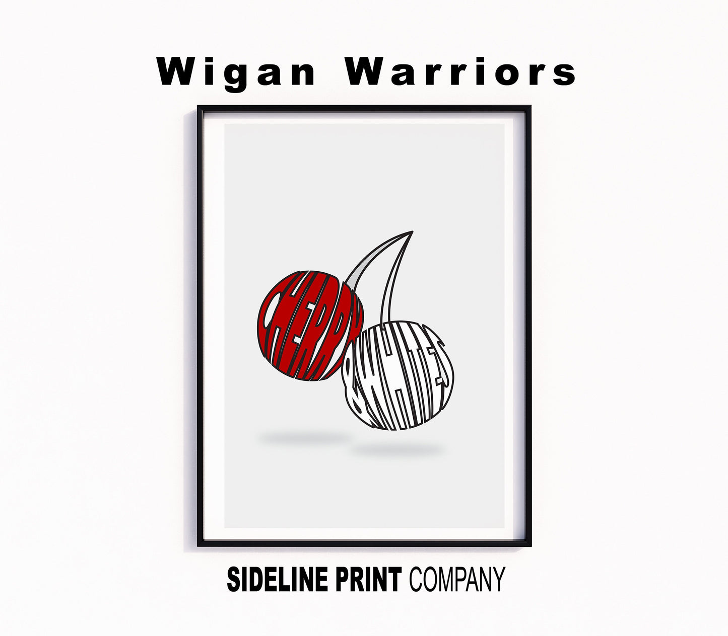 Wigan Warriors - 'Cherry & Whites' - Rugby League - Wall Art