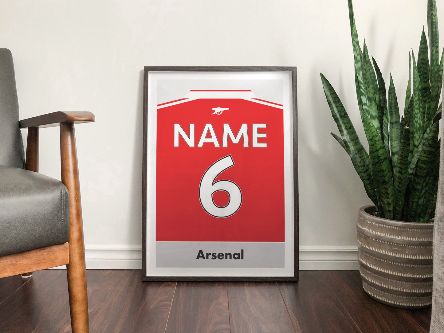 Arsenal - Personalised Name and Number - Retro Football Shirt - Art Print