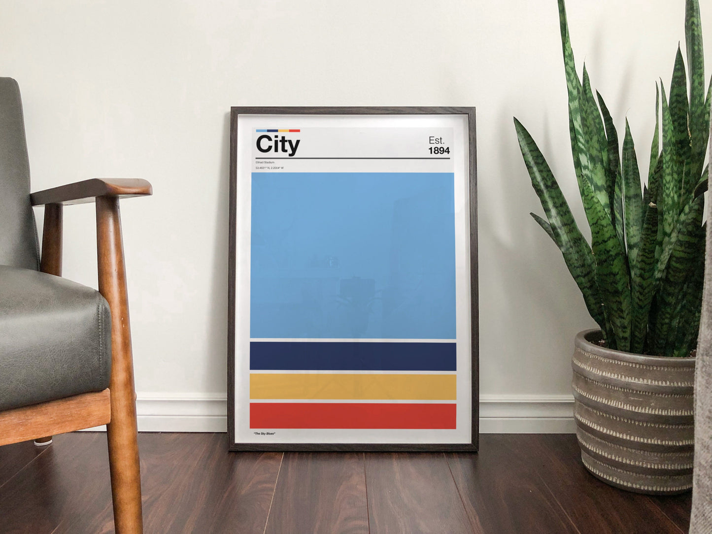 Manchester City - Team Colours - Art Print - Football Gift