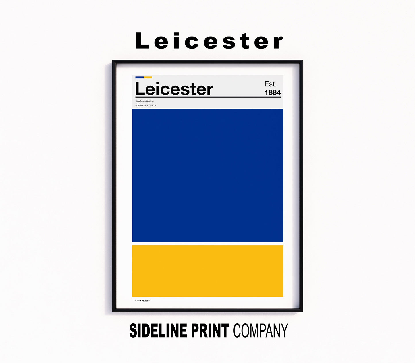 Leicester Football - Team Colours - Art Print - Football Gift