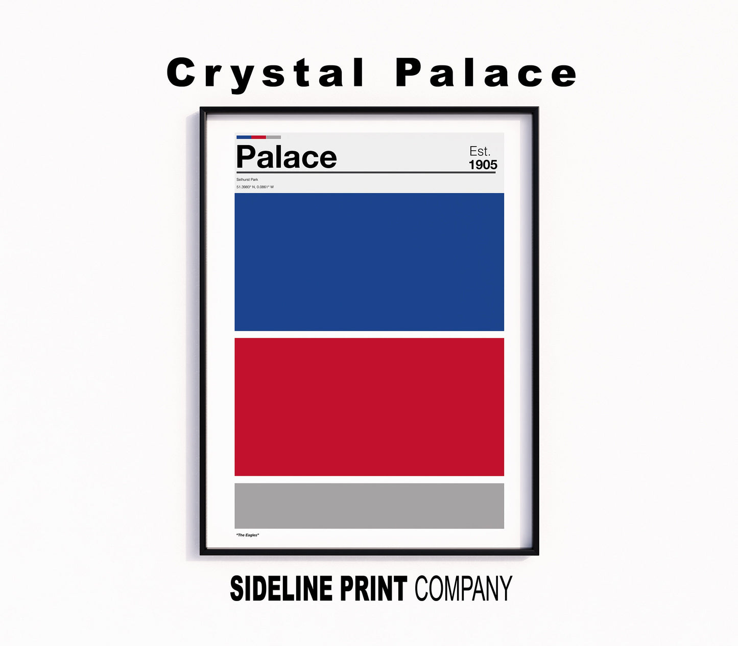 Crystal Palace Football - Team Colours - Art Print - Football Gift