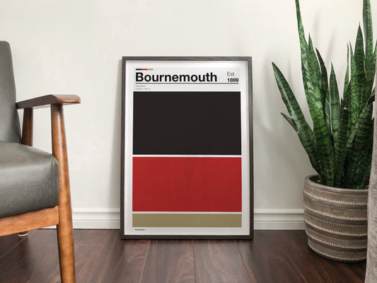 AFC Bournemouth - Team Colours -Art Print - Football Gift
