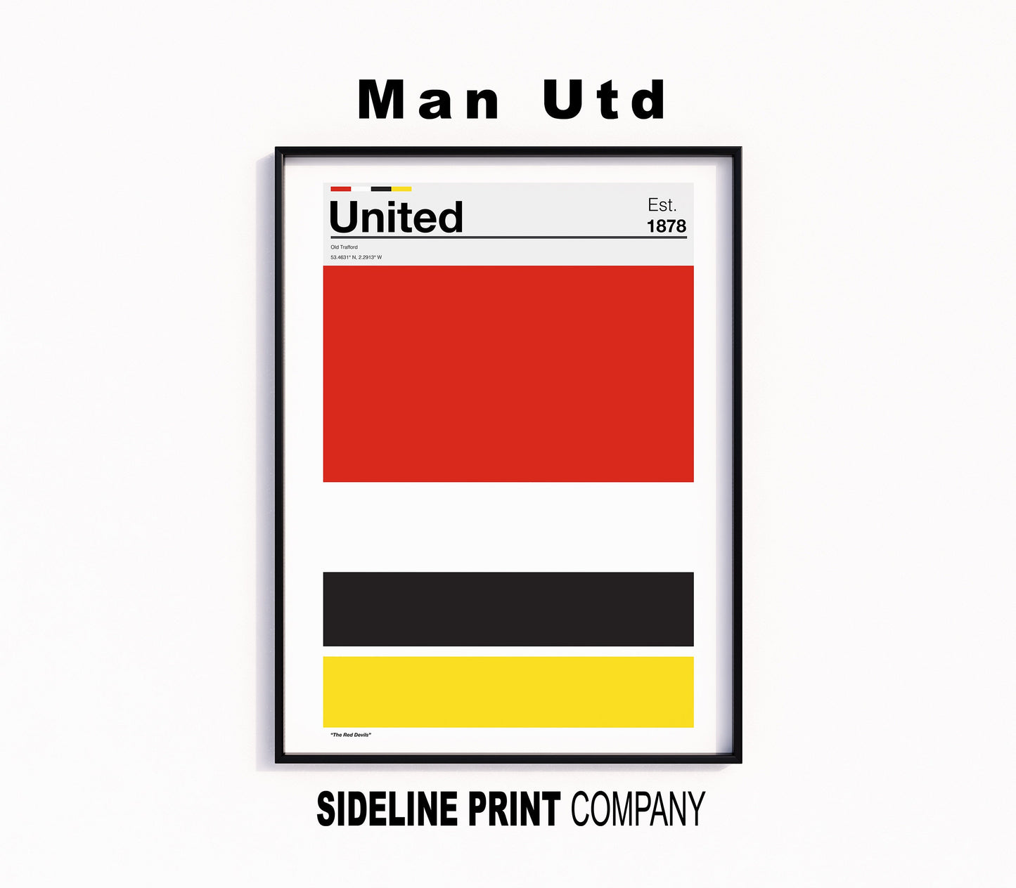 Manchester United - Team Colours - Art Print - Football Gift