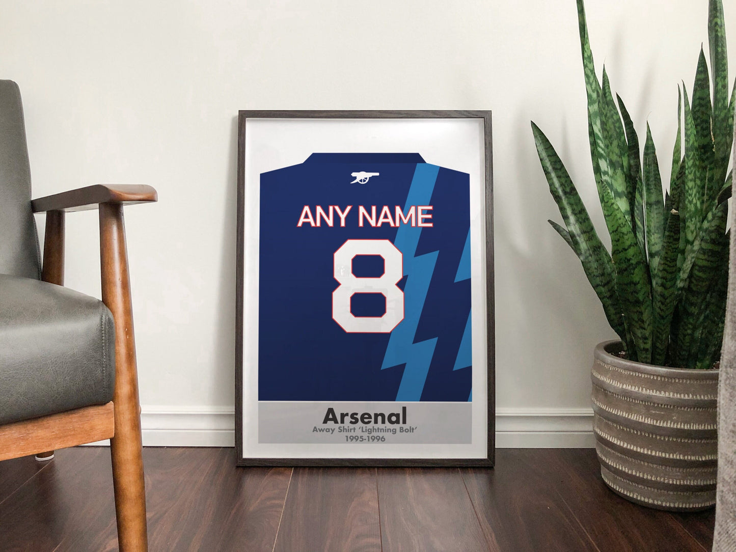 Arsenal - Personalised Name and Number - Retro Football Shirt - Art Print