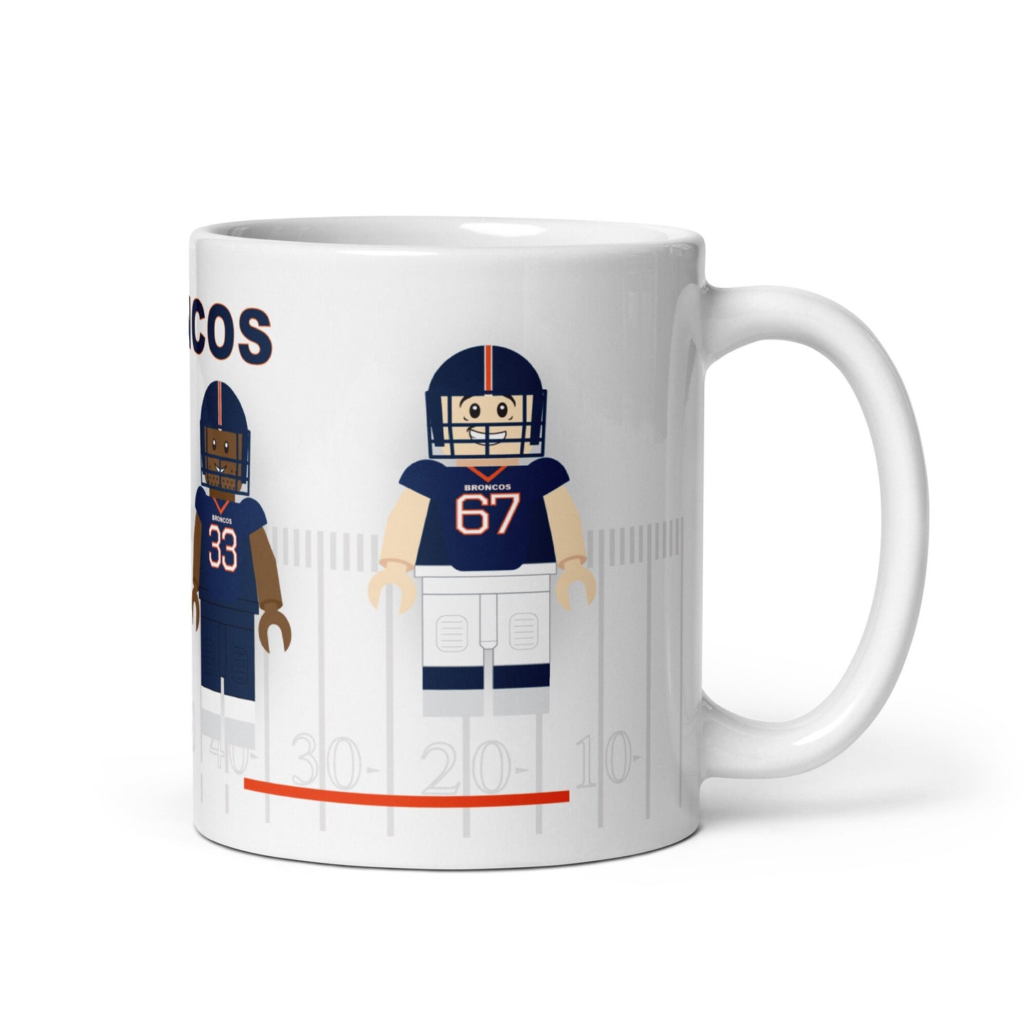 Denver Broncos Block Men Team Mug